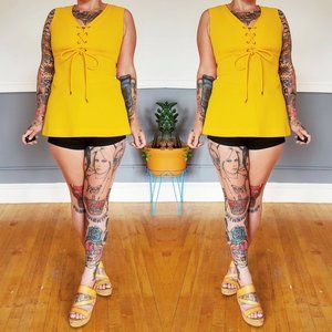 60s/70s Mustard Yellow Sleeveless Bell Top